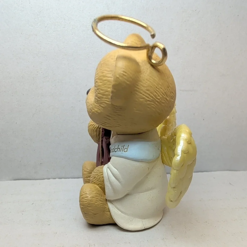 Hallmark Keepsake Godchild Christmas Ornament Teddy Bear Angel 1995
